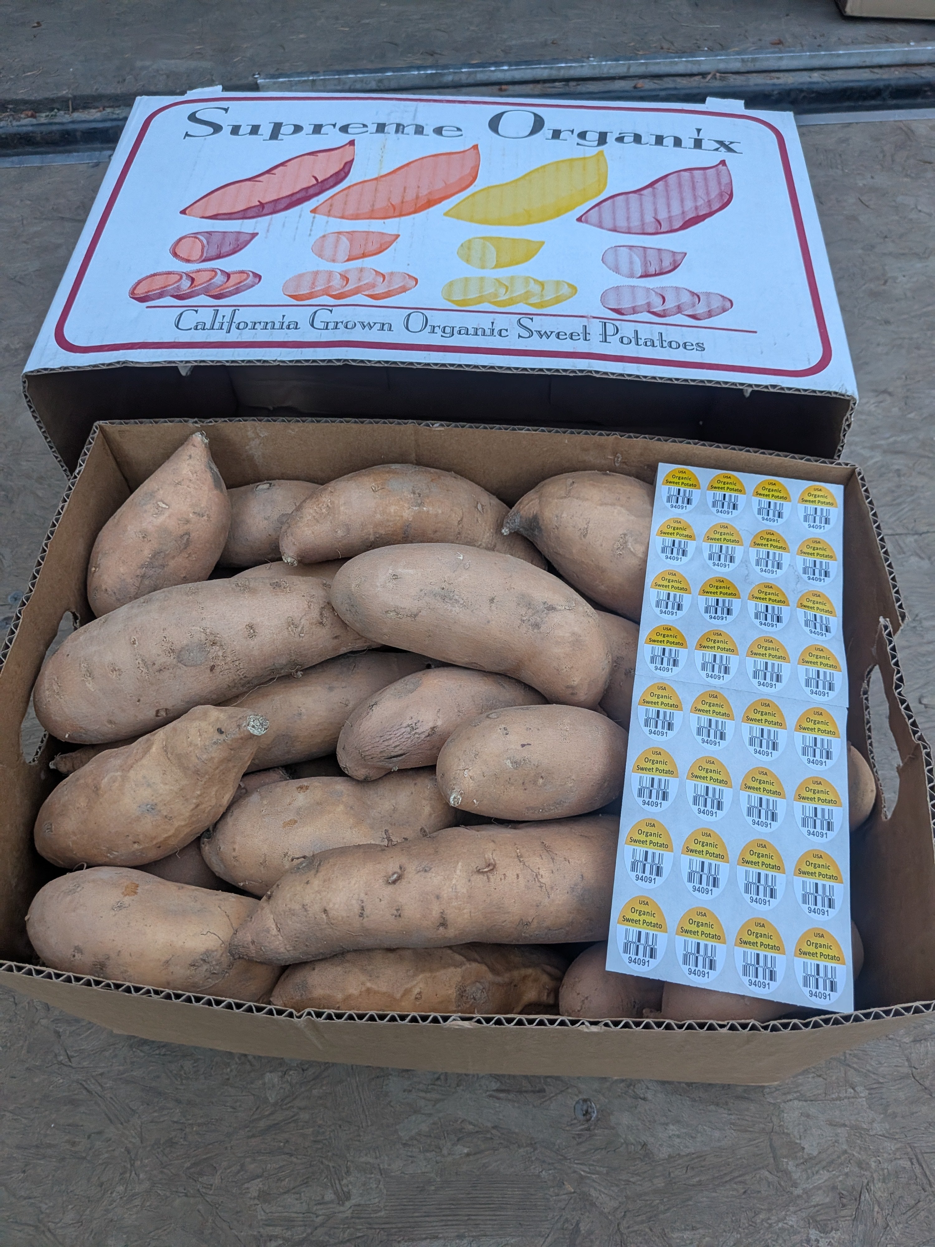 Sweet Potato organic 40 pounds Root Vegetables